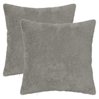 vidaXL Kuddöverdrag 2 st HEERLEN Ljusgrå 50 x 50 cm Faux Kaninpäls
