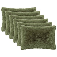 vidaXL Kuddöverdrag 6 st HEERLEN Grön 50 x 70 cm PV Fleece