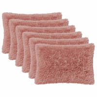 vidaXL Kuddöverdrag 6 st HEERLEN Rosa 50 x 70 cm PV Fleece