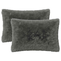 vidaXL Kuddöverdrag 2 st HEERLEN Ljusgrå 50 x 70 cm PV Fleece