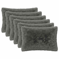 vidaXL Kuddöverdrag 6 st HEERLEN Ljusgrå 50 x 70 cm PV Fleece