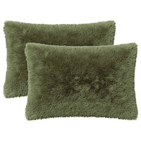 vidaXL Kuddöverdrag 2 st HEERLEN Grön 50 x 75 cm PV Fleece