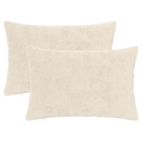 vidaXL Kuddöverdrag 2 st HEERLEN Vit 50 x 75 cm Faux Kaninpäls