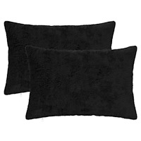 vidaXL Kuddöverdrag 2 st HEERLEN Svart 50 x 75 cm Faux Kaninpäls
