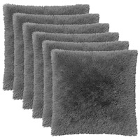 vidaXL Kuddöverdrag 6 st HEERLEN Ljusgrå 55 x 55 cm PV Fleece