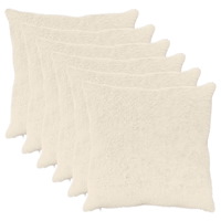 vidaXL Kuddöverdrag 6 st HEERLEN Vit 55 x 55 cm Faux Kaninpäls