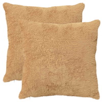 vidaXL Kuddöverdrag 2 st HEERLEN Taupe 55 x 55 cm Faux Kaninpäls
