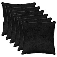 vidaXL Kuddöverdrag 6 st HEERLEN Svart 55 x 55 cm Faux Kaninpäls