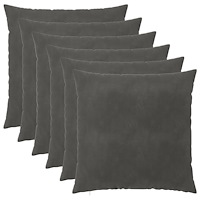 vidaXL Kuddöverdrag 6 st HEERLEN Mörkgrå 60 x 60 cm Sammet