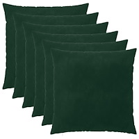 vidaXL Kuddöverdrag 6 st HEERLEN Mörkgrön 60 x 60 cm Sammet
