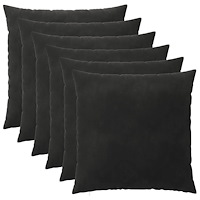 vidaXL Kuddöverdrag 6 st HEERLEN Svart 60 x 60 cm Sammet