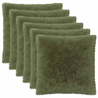 vidaXL Kuddöverdrag 6 st HEERLEN Grön 60 x 60 cm PV Fleece