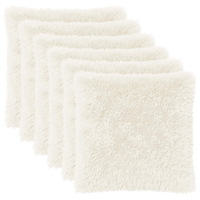 vidaXL Kuddöverdrag 6 st HEERLEN Vit 60 x 60 cm PV Fleece