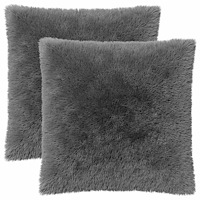 vidaXL Kuddöverdrag 2 st HEERLEN Ljusgrå 60 x 60 cm PV Fleece