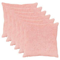 vidaXL Kuddöverdrag 6 st HEERLEN Rosa 60 x 60 cm Faux Kaninpäls