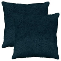 vidaXL Kuddöverdrag 2 st HEERLEN Mörkblå 60 x 60 cm Faux Kaninpäls
