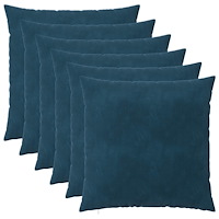 vidaXL Kuddöverdrag 6 st HEERLEN Blå 65 x 65 cm Sammet