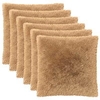 vidaXL Kuddöverdrag 6 st HEERLEN Taupe 65 x 65 cm PV Fleece