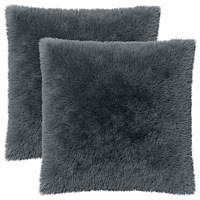 vidaXL Kuddöverdrag 2 st HEERLEN Antracit 65 x 65 cm PV Fleece