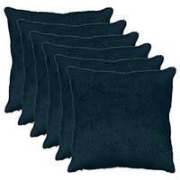 vidaXL Kuddöverdrag 6 st HEERLEN Mörkblå 65 x 65 cm Faux Kaninpäls