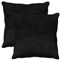 vidaXL Kuddöverdrag 2 st HEERLEN Svart 65 x 65 cm Faux Kaninpäls