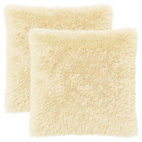 vidaXL Kuddöverdrag 2 st HEERLEN Gräddvit 80 x 80 cm PV Fleece