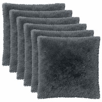 vidaXL Kuddöverdrag 6 st HEERLEN Antracit 80 x 80 cm PV Fleece