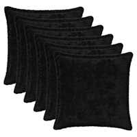 vidaXL Kuddöverdrag 6 st HOUTEN Svart 30 x 30 cm Faux Kaninpäls