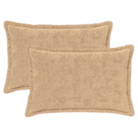 vidaXL Kuddöverdrag 2 st HOUTEN Gräddvit 30 x 50 cm Faux Kaninpäls
