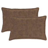 vidaXL Kuddöverdrag 2 st HOUTEN Ljusbrun 30 x 50 cm Faux Kaninpäls