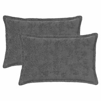vidaXL Kuddöverdrag 2 st HOUTEN Mörkgrå 30 x 50 cm Faux Kaninpäls