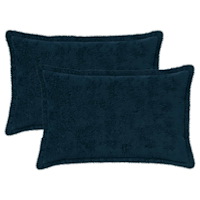 vidaXL Kuddöverdrag 2 st HOUTEN Mörkblå 30 x 50 cm Faux Kaninpäls