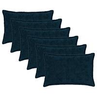 vidaXL Kuddöverdrag 6 st HOUTEN Mörkblå 30 x 50 cm Faux Kaninpäls