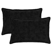 vidaXL Kuddöverdrag 2 st HOUTEN Svart 30 x 50 cm Faux Kaninpäls