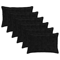 vidaXL Kuddöverdrag 6 st HOUTEN Svart 30 x 50 cm Faux Kaninpäls