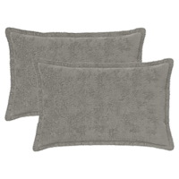 vidaXL Kuddöverdrag 2 st HOUTEN Ljusgrå 30 x 50 cm Faux Kaninpäls
