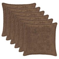 vidaXL Kuddöverdrag 6 st HOUTEN Ljusbrun 35 x 35 cm Faux Kaninpäls