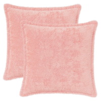 vidaXL Kuddöverdrag 2 st HOUTEN Rosa 35 x 35 cm Faux Kaninpäls