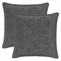 vidaXL Kuddöverdrag 2 st HOUTEN Mörkgrå 35 x 35 cm Faux Kaninpäls