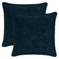 vidaXL Kuddöverdrag 2 st HOUTEN Mörkblå 35 x 35 cm Faux Kaninpäls