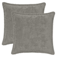 vidaXL Kuddöverdrag 2 st HOUTEN Ljusgrå 35 x 35 cm Faux Kaninpäls