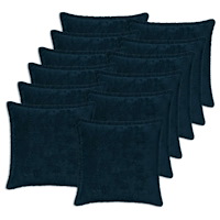 vidaXL Kuddöverdrag 12 st HOUTEN Mörkblå 40 x 40 cm Faux Kaninpäls