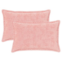 vidaXL Kuddöverdrag 2 st HOUTEN Rosa 40 x 60 cm Faux Kaninpäls