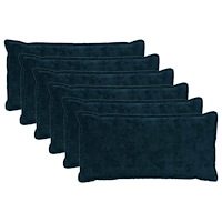 vidaXL Kuddöverdrag 6 st HOUTEN Mörkblå 40 x 70 cm Faux Kaninpäls
