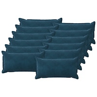 vidaXL Kuddöverdrag 12 st HOUTEN Blå 40 x 80 cm Sammet
