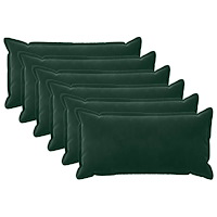 vidaXL Kuddöverdrag 6 st HOUTEN Mörkgrön 40 x 80 cm Sammet