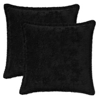 vidaXL Kuddöverdrag 2 st HOUTEN Svart 45 x 45 cm Faux Kaninpäls