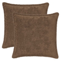 vidaXL Kuddöverdrag 2 st HOUTEN Ljusbrun 50 x 50 cm Faux Kaninpäls