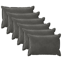 vidaXL Kuddöverdrag 6 st HOUTEN Mörkgrå 50 x 80 cm Sammet