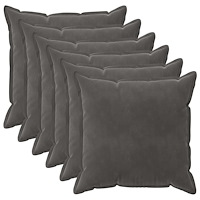 vidaXL Kuddöverdrag 6 st HOUTEN Mörkgrå 55 x 55 cm Sammet